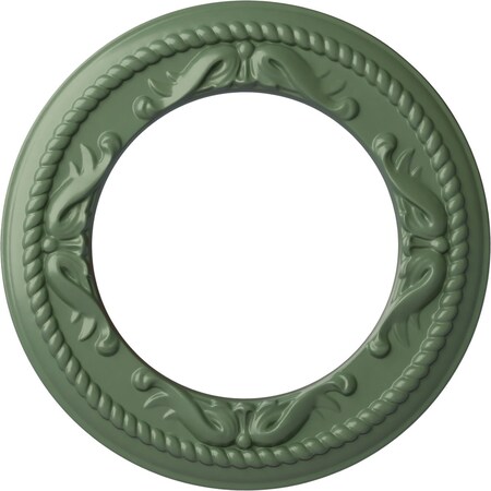 Ekena Millwork Roped Medway Ceiling Medallion (Canopies up to 7 1/2"), 12 1/4"OD x 7 1/2"ID x 7/8"P, Athenian Green CM12MEAGF